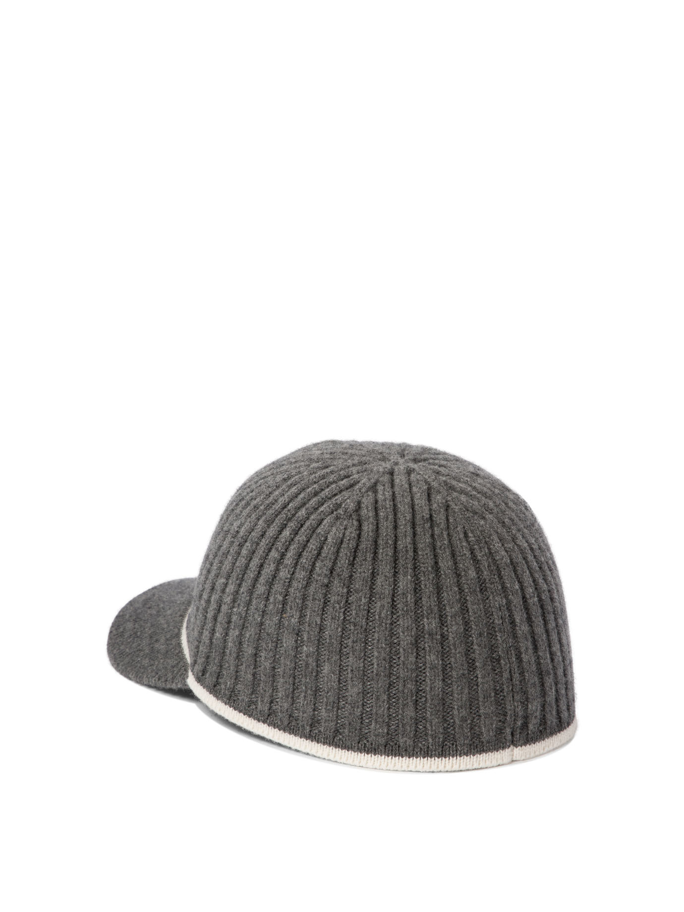 BRUNELLO CUCINELLI Grey Ribbed wool cap